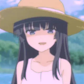 🍰 动漫女孩, 帽子, 可爱, 夏天, 户外 telegram sticker