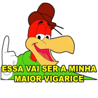 👆 ESSA VAI SER A MINHA MAIOR VIGARICE desenho animado, pássaro, dedo do meio, ofensivo telegram sticker