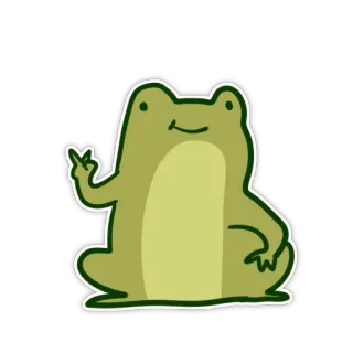😊 frog, animal, cartoon, sticker, peace sign, gesture telegram sticker
