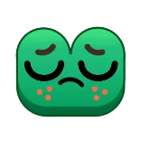 😔 smutny, emoji, zielony, twarz, nastrój telegram sticker