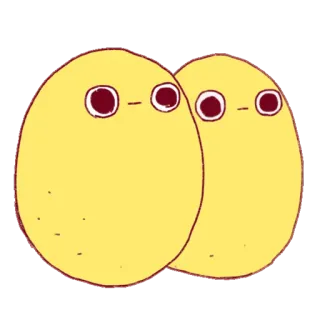 👯‍♀️ желтый, клякса, мультфильм, персонаж, милый, глаза telegram sticker