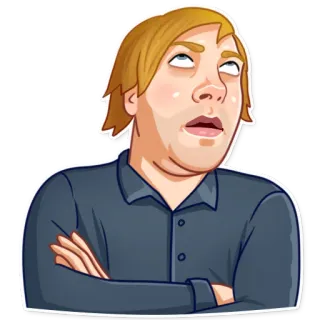 🙄 หน้า, คน, การ์ตูน, สีหน้า, ตา, อารมณ์ telegram sticker
