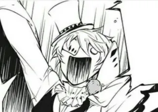 😱 anime, manga, shocked, top hat, character telegram sticker