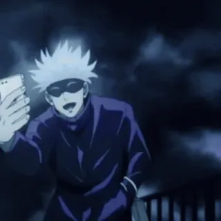 📸 Gojo Satoru Jujutsu Kaisen Anime, Gojo Satoru, Jujutsu Kaisen, Selfie, Personagem telegram sticker