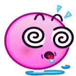 😵‍💫 emoji, dizzy, sick, crazy, pink, cartoon telegram sticker