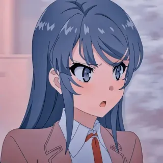 ❤️ Mai Sakurajima Rascal Does Not Dream of Bunny Girl Senpai Anime, Menina, Desenho animado, Fofo, Japonês, Estudante whatsapp sticker