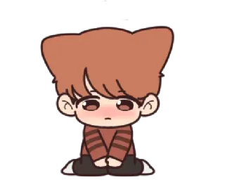 ☹️ cartoon, illustration, kawaii, sad, sitting, character telegram sticker
