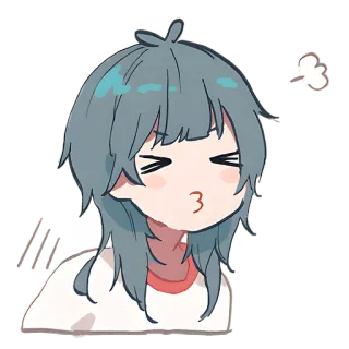 😚 anime, cewek, imut, kartun, stiker, chibi whatsapp sticker