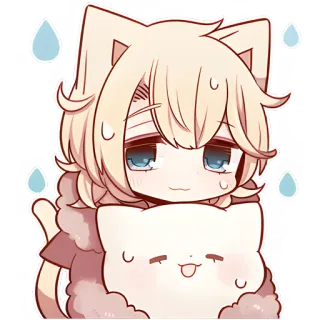 😮‍💨 Anime, Chibi, Kawaii, Mignon, Chat, Sticker, Manga telegram sticker