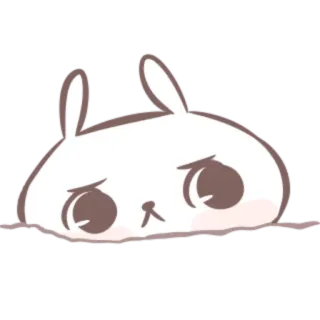 🍒 conejo, lindo, dibujos animados, triste, animal telegram sticker