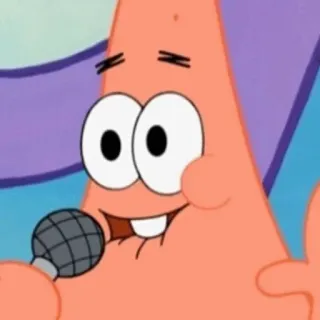 🍦 Patrick Star Spongebob Squarepants Dessin animé, Microphone, Bob l'éponge, Patrick, Étoile, Rose telegram sticker