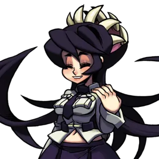 😊 Filia Skullgirls anime, cartoon, girl, character, video game telegram sticker