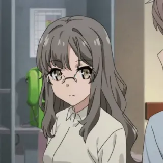 🧪 animé, fille, lunettes, mignon, sérieux telegram sticker