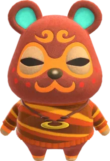 🐹 Poncho Animal Crossing Animal Crossing, Poncho, Videospielcharakter, Anthropomorpher Bär, Niedlich, Nintendo telegram sticker