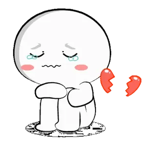 💔 triste, pleurer, coeur brisé, émotionnel, dessin animé, personnage telegram sticker