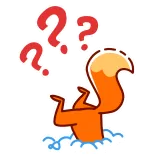 ❓ question, confus, renard, dessin animé, animal, orange telegram sticker