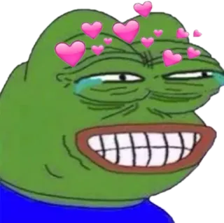 🐸 Pepe the Frog Meme, Pepe, Sapo, Meme da Internet, Emoções, Corações whatsapp sticker