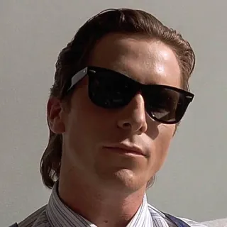😎 Patrick Bateman American Psycho sonnenbrille, retro, gutaussehend, cool, film whatsapp sticker