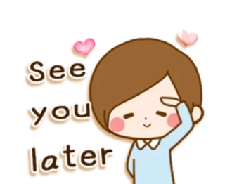 👩‍❤️‍👨 See you later Мультфильм, Приветствие, Сердечки, Милый, Прощание telegram sticker