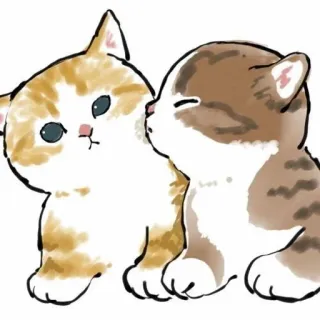 💗 koty, kocięta, zwierzęta, słodkie, zwierzak, urocze, kotowate, akwarela telegram sticker