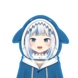 🦈 Gawr Gura Anime, Vtuber, Squalo, Gawr Gura, Personaggio telegram sticker