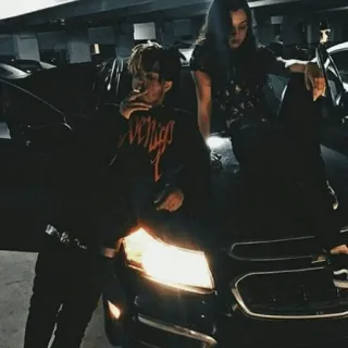 🖤 XXXTentacion rapper, roken, auto, jeugd, muziek telegram sticker