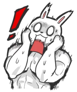 ❗ Hase, überrascht, schockiert, muskulös, Tier whatsapp sticker