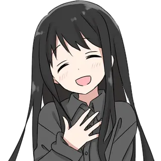 🤣 Anime, Manga, Cartone animato, Ragazza, Sorriso, Felice telegram sticker