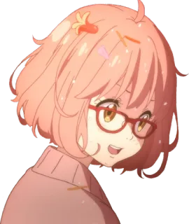 😖 anime, girl, pink hair, glasses, cartoon, cute telegram sticker