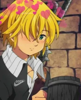 😍 Meliodas Seven Deadly Sins GODZ Anime, Lindo, Fanart, Personaje, Corazones, Los siete pecados capitales telegram sticker