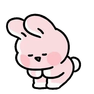 ⭐ 兔子, 粉色, 可爱, 卡通, 动物, 插图, 贴纸 telegram sticker