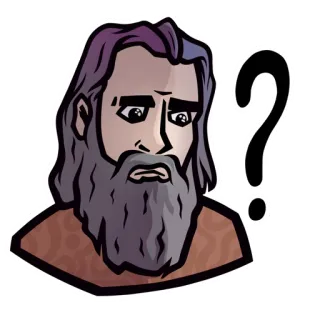 ❓ Frage, Denken, Verwirrt, Mann, Bart telegram sticker