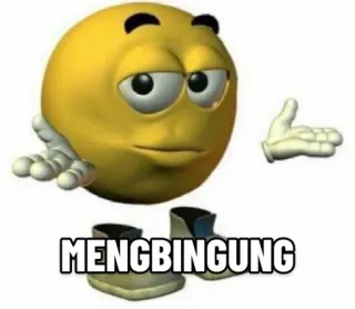 😫 MENGBINGUNG Emoji, Confuso, Meme, Pergunta, Indonésio telegram sticker