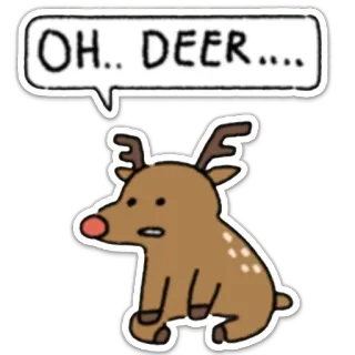 😔 OH.. DEER.... Hirsch, Tier, Cartoon, süß, ach du lieber telegram sticker