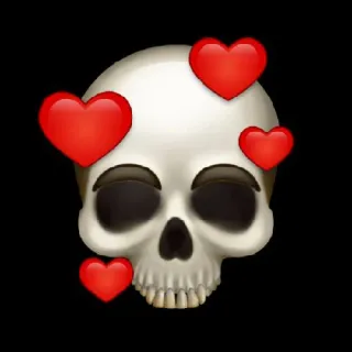 🤔 해골, 하트, 이모지, 죽음, 사랑, 소름 whatsapp sticker