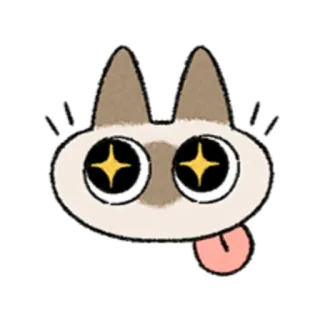 😺 gato, gatinho, animal, fofo, língua, olhos, adesivo telegram sticker