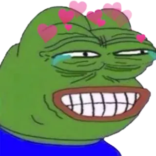 🐸 Pepe the Frog Pepe, sapo, meme, meme da internet, corações, chorando whatsapp sticker