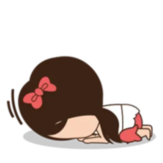 🐊 การ์ตูน, โบว์, เด็กผู้หญิง, ตัวละคร, อนิเมะ, คาวาอิ telegram sticker