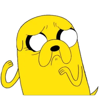 😟 Jake Adventure Time Cartoon, Hund, Gelb, Jake, Adventure Time, Traurig telegram sticker