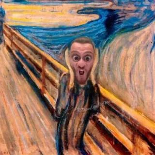 👺 The Scream arte, pintura, rosto, expressão, grito, meme, engraçado telegram sticker