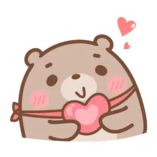 💕 urso, coração, fofo, amor, desenho animado, animal telegram sticker