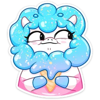 🍦 unicórnio, desenho animado, sorvete, fofo, brilhante, kawaii telegram sticker
