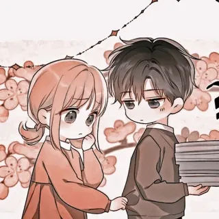 🦔 słodkie, para, miłość, związek, anime, chibi, kreskówka telegram sticker