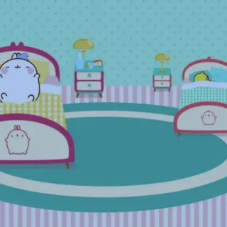 🌟 Molang Molang, Piu Piu, cartoon, cute, kawaii, friendship telegram sticker
