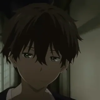 💭 Anime, Chico, Adolescente, Retrato, Serio telegram sticker
