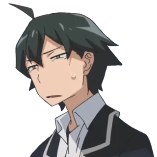 😮 Hachiman Hikigaya My Teen Romantic Comedy SNAFU Anime, Personagem, Confuso, Expressão, Animação, Oregairu telegram sticker