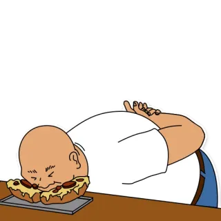 🍕 Dibujo animado, Pizza, Comida, Hambre, Comiendo whatsapp sticker