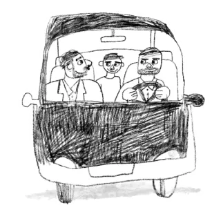 🚗 coche, conducción, hombres, bosquejo, transporte, vehículo telegram sticker