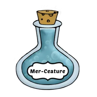 🐬 Mer-Ceature potion, bottle, fantasy, magic, liquid, mer-ceature telegram sticker