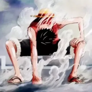 💪 Monkey D. Luffy One Piece 애니메이션, 원피스, 루피, 기어 포스, 만화, 카툰, 캐릭터 telegram sticker